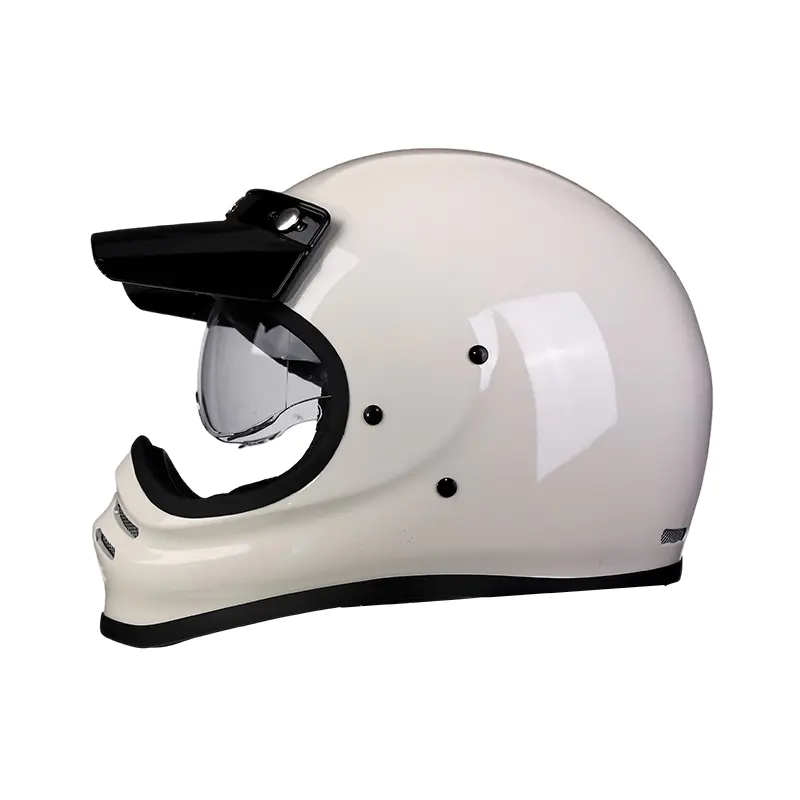881 Fiberglas Tam Yüz Motosiklet Kaskı Rahat Astarlı Motokros Kaskı