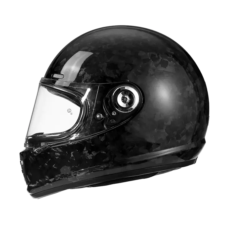 68 Karbon Fiber Tam Yüz Motosiklet Kaskı DOT Standart Motokros Kaskı