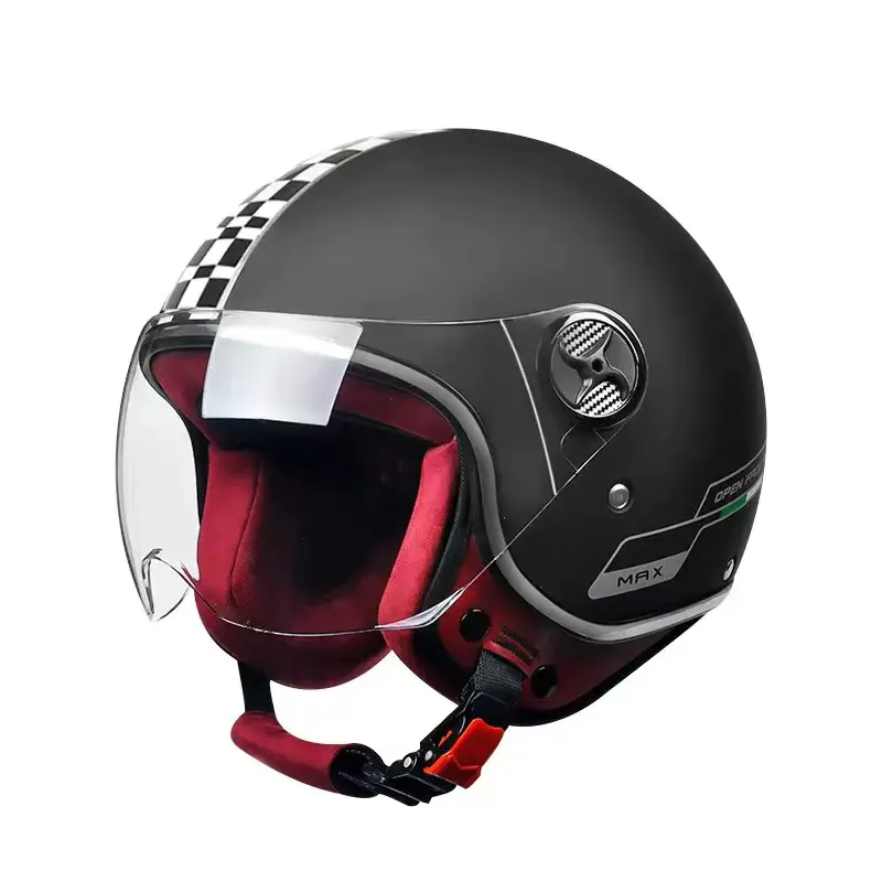 519 Retro Yarım Yüz Motosiklet Kaskı ABS Motokros Kaskı