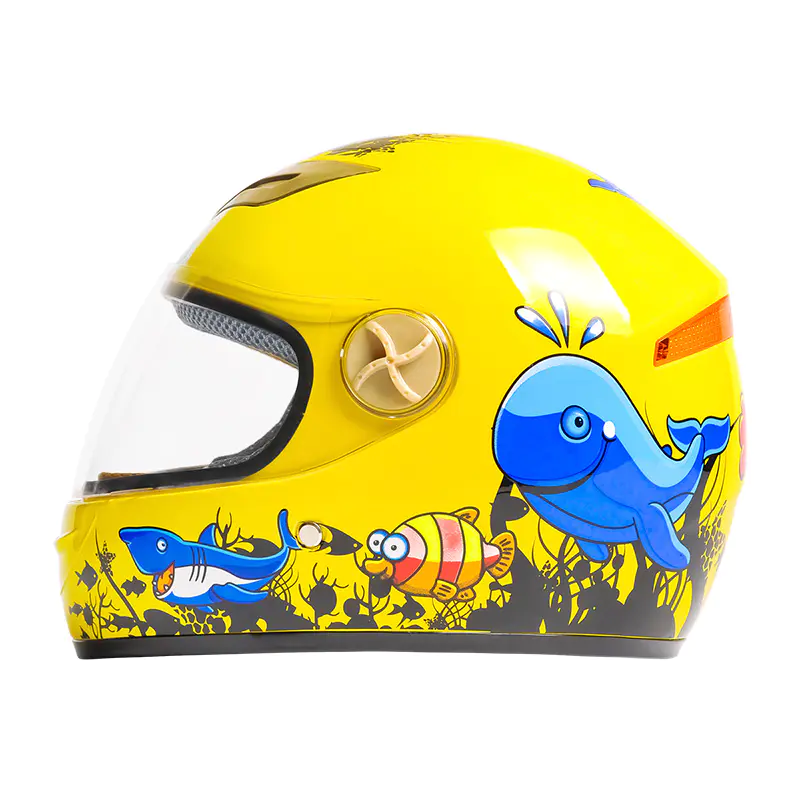 501 ABS Çocuk Motosiklet Tam Yüz Kask Karikatür Desenli Motokros Kask