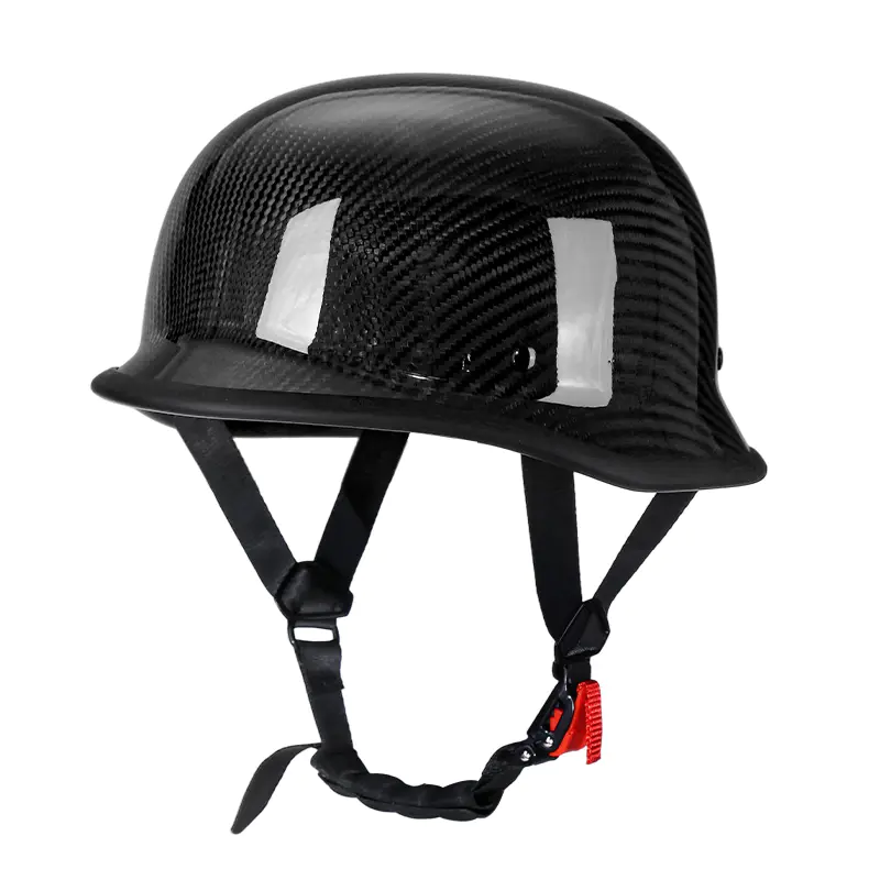 M35 Karbon Fiber Retro Motosiklet Kask Motokros Yarım Yüz Kask