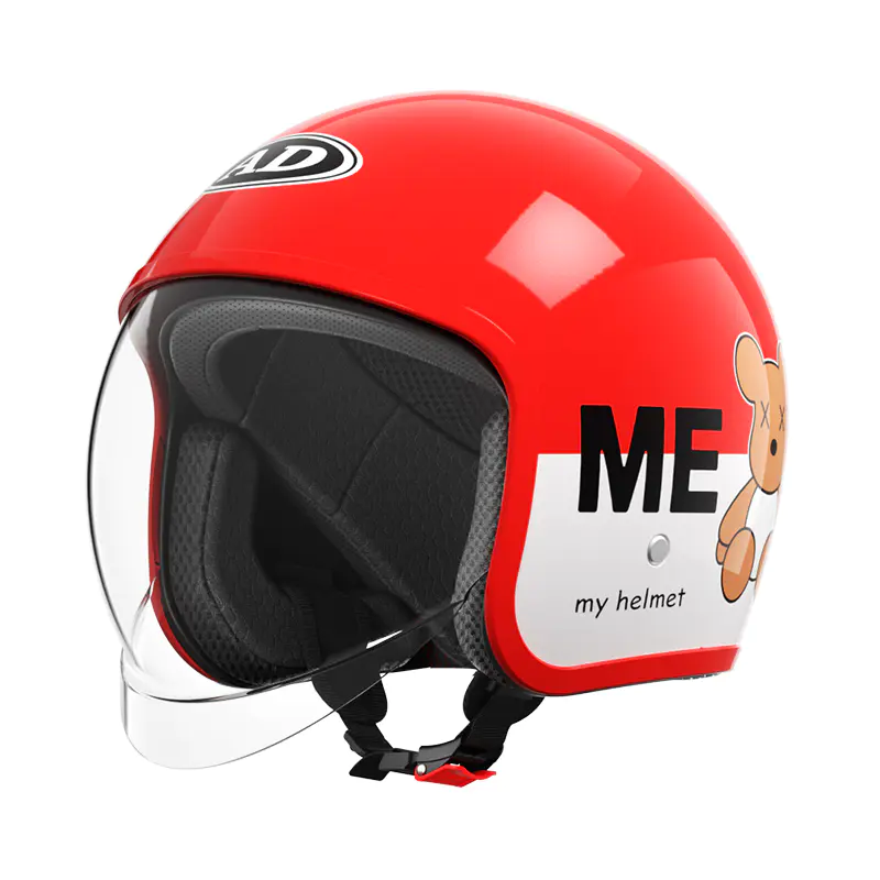 FG06 Çocuklar Retro Açık Yüz Motosiklet Kaskı ABS Dağ Off Road Kask