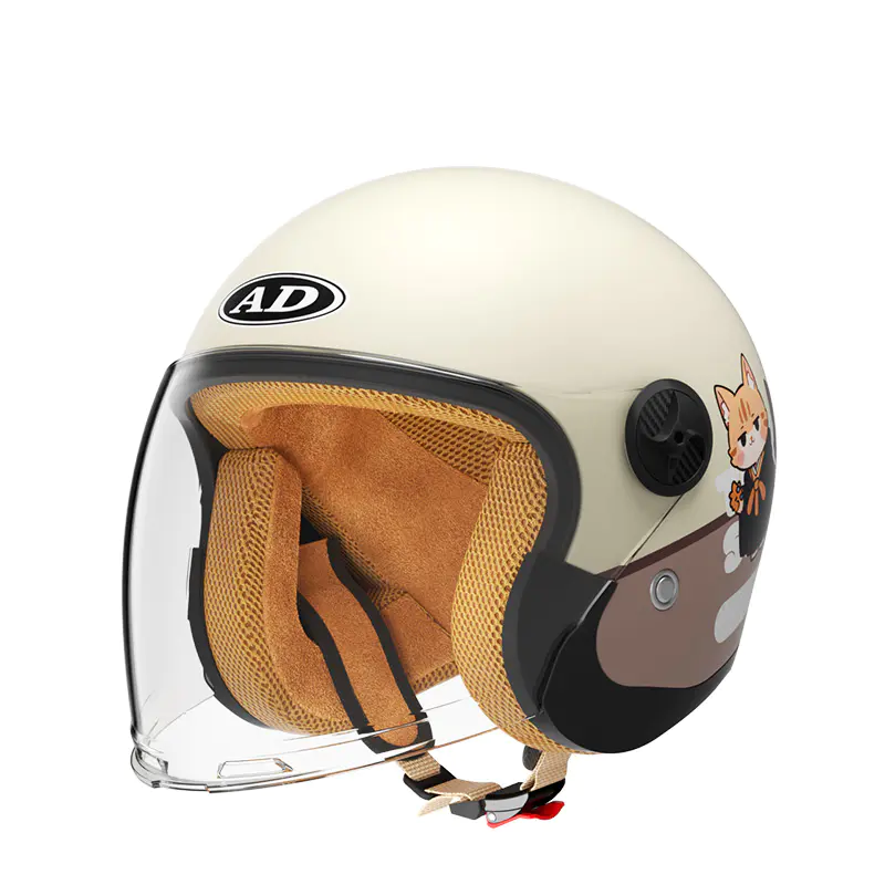 707 Çocuk Retro Açık Yüz Motosiklet Kaskı ABS Motokros Kaskı